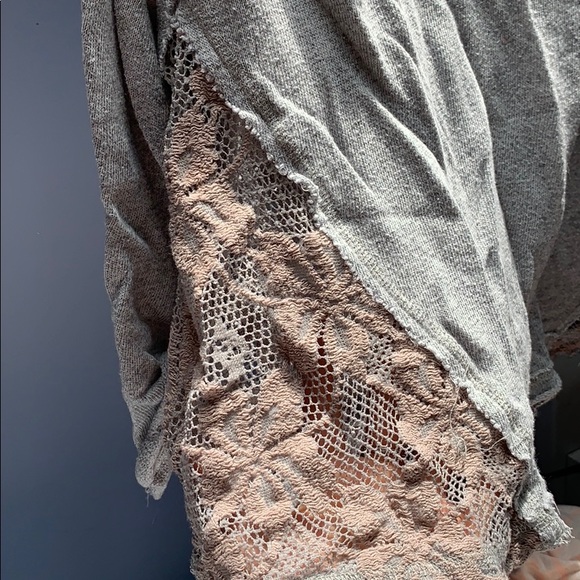 FP gray lace pullover - Picture 2 of 4
